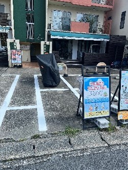 パティオ北山正面の自転車・バイク駐輪スペース